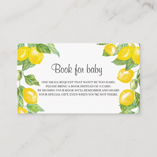 Baby shower Book request Enclosure Card (Front)