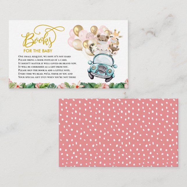 Baby Shower Book Request Enclosure Card | Safari (Front/Back)