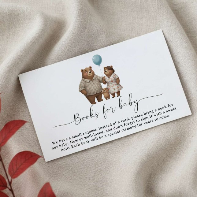 Baby Shower Book Request  for Boy Blue Balloon  Enclosure Card (Creator Uploaded)