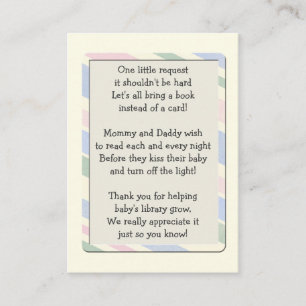 Baby Shower Book Request Insert  Card