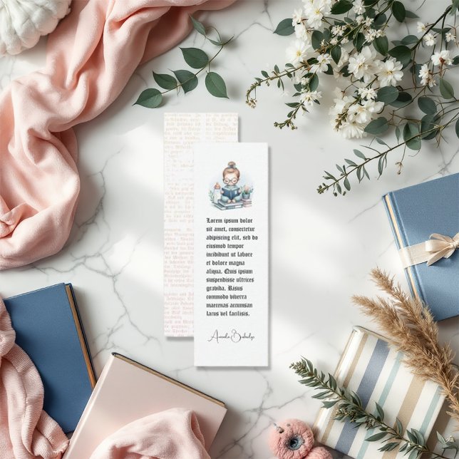 Baby Shower Bookmark Favour – Our Next Chapter Mini Business Card (Our Next Chapter" Book-Themed Baby Shower Thank You Card)