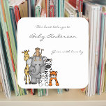 Baby Shower bookplates / jungle animals Square Sticker<br><div class="desc">This train with jungle animals design can be found on many items in our shop.  Contact the designer if you cannot find the matching item(s) you need.</div>
