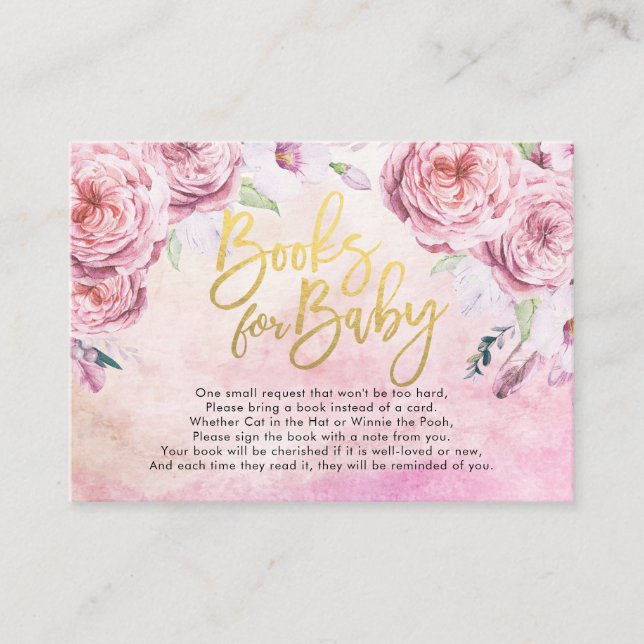 Baby Shower Books for Baby / Bring a book Request Enclosure Card (Front)