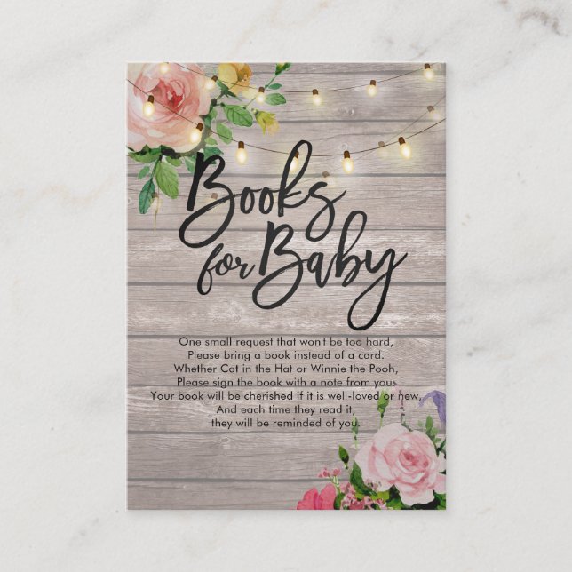Baby Shower Books for Baby / Bring a book Request Enclosure Card (Front)