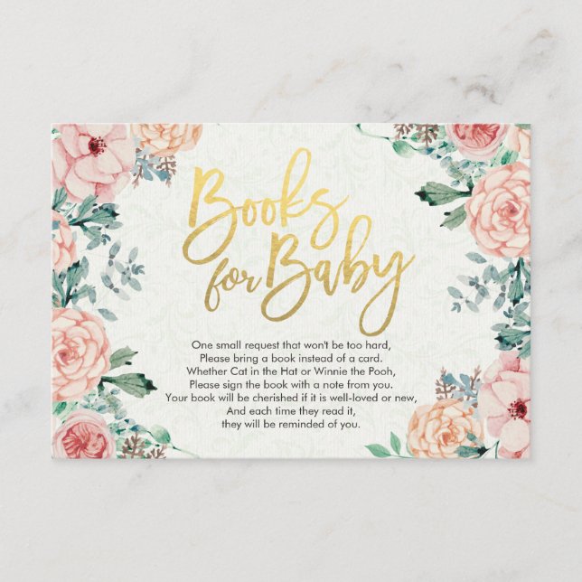 Baby Shower Books for Baby / Bring a book Request Enclosure Card (Front)