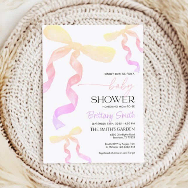 Baby Shower Bow Invitation (Creator Uploaded)