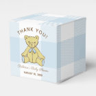 Baby Shower Boy Bear with Name and Date Thank You