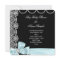 Baby Shower Boy Blue Teal Black White Lace