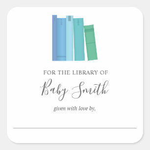 Baby Shower Boy Bookplate Sticker