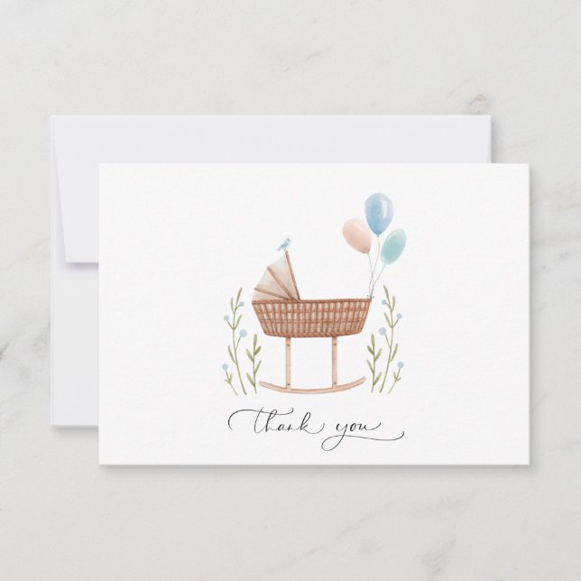 Baby Shower Boy Gender Neutral Thank you Card (Front)
