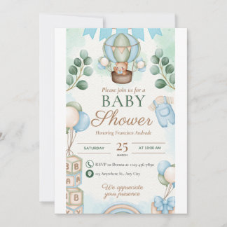 Baby shower boy  invitation