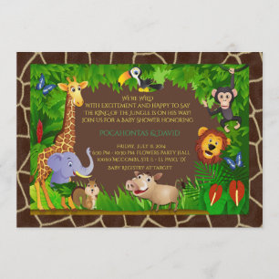 Baby Shower boy, jungle, modern, trendy, colourful Invitation