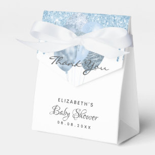 Baby Shower boy light blue white balloons Favour Box