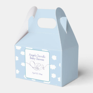 Baby Shower Boy Line Art with Blue Sky and Clouds Favour Box