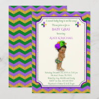 Baby Shower Boy, Mardi Gras Boy, gold, chevron