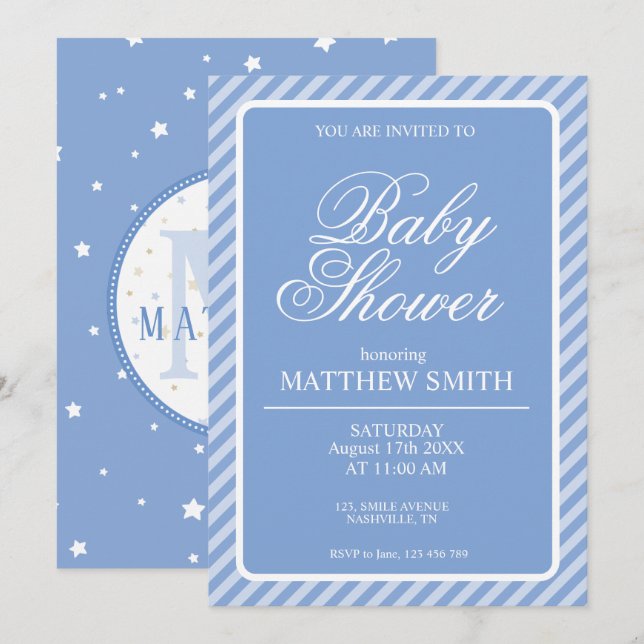Baby Shower Boy Party Invitation (Front/Back)