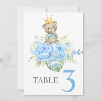 Baby Shower Boy Teddy BearTable sign Invitation
