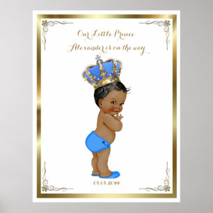 Baby Shower Boy,white blue,elegant,32x41 300pp. Poster