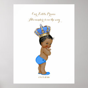 Baby Shower Boy,white blue,elegant,32x41 300pp. Poster