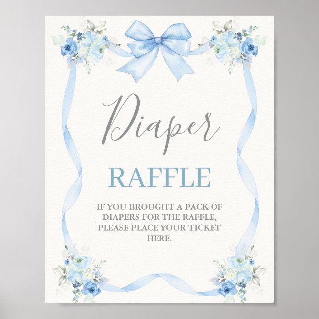 Baby Shower Boy with bow Poster (Front)