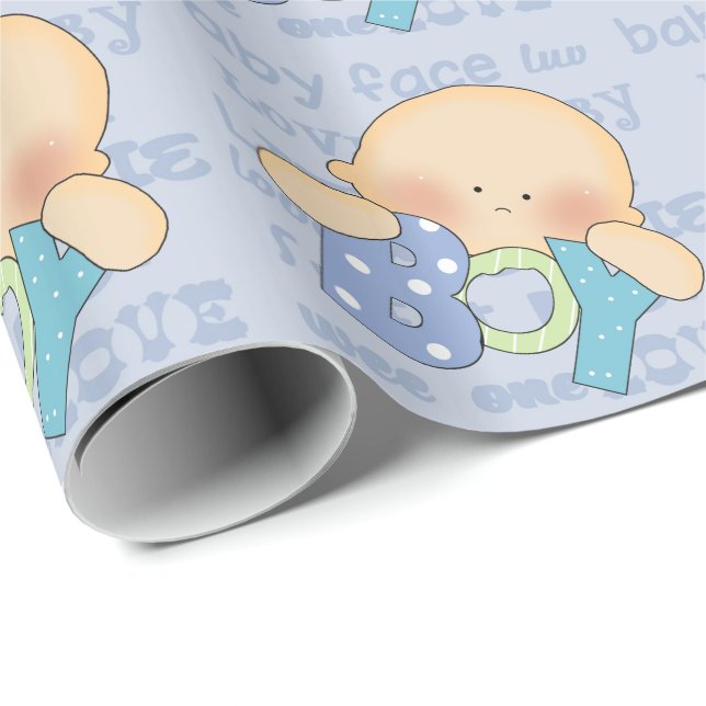 Baby Shower boy wrapping paper (Roll Corner)