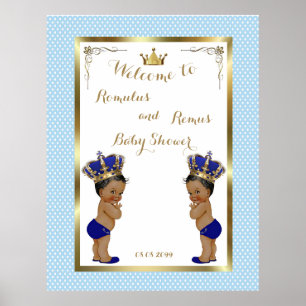 Baby Shower Boys TWINS,blue,elegant,40x52 300pp Poster