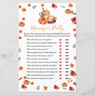 Baby Shower Brewing Pumpkin Spice Mummy or Daddy