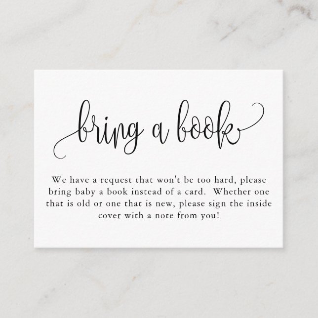 Baby Shower Bring a Book Request Enclosure Card (Front)