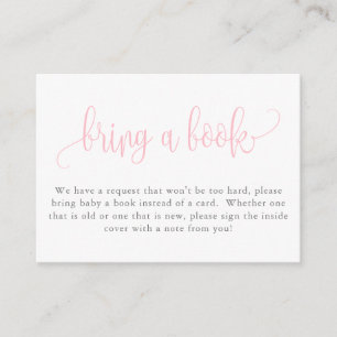 Baby Shower Bring a Book Request, Light Pink Enclosure Card