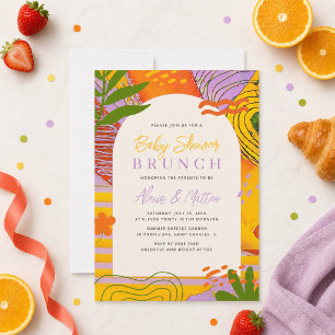 Baby Shower Brunch Invitation Colourful Tropical