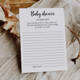 Baby Shower Bucket List Game Printable,  Invitation