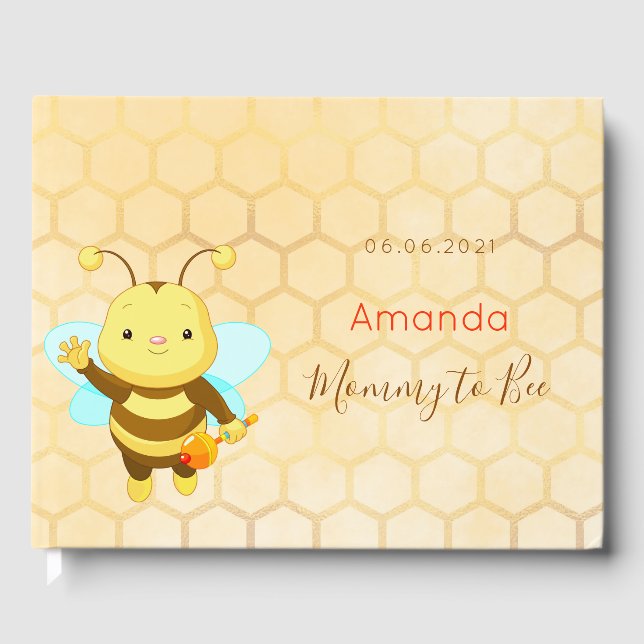 Baby Shower bumble bee mummy Guest Book (Front)