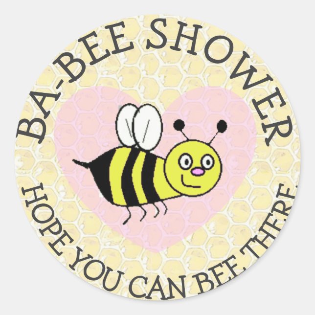 Baby Shower Bumble Bee Sticker (Front)