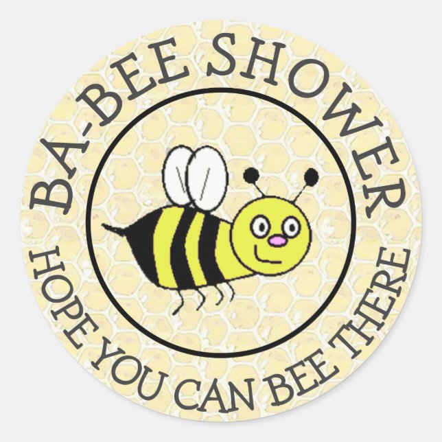 Baby Shower Bumble Bee Sticker (Front)