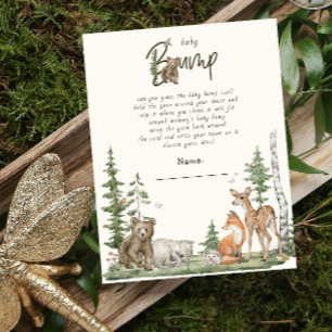 Baby Shower Bump Game Gender Neutral Woodland Enclosure Card