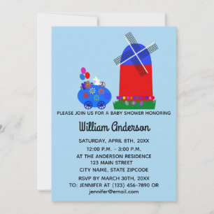 Baby Shower Bunny Egg Car #4-2 Invitation Card