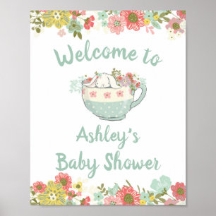 Baby Shower Bunny Welcome Sign