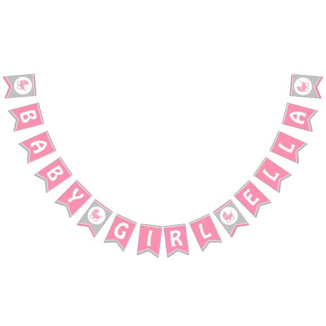 Baby Shower Bunting Flag /Banner for Baby Girl (All)