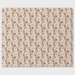 Baby Shower   Butterflies & Blossoms Poetic Floral Wrapping Paper