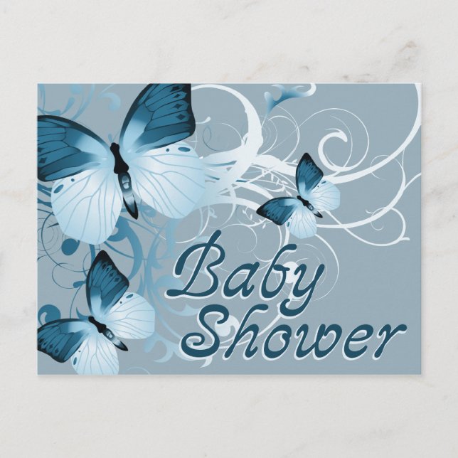 baby shower butterflies invitation postcard (Front)