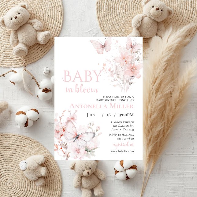 Baby Shower Butterfly in bloom Invitation (Creator Uploaded)