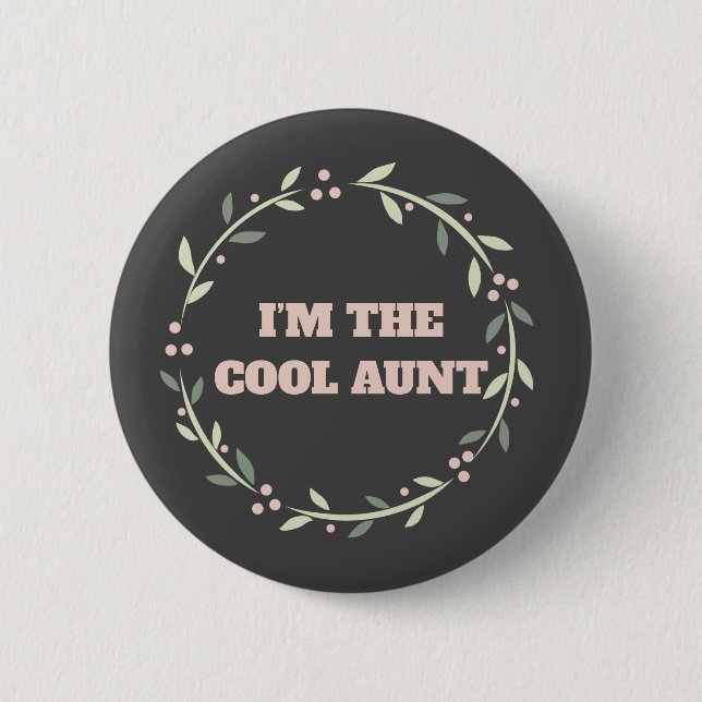 Baby shower button button for the aunt with wreath (Front)