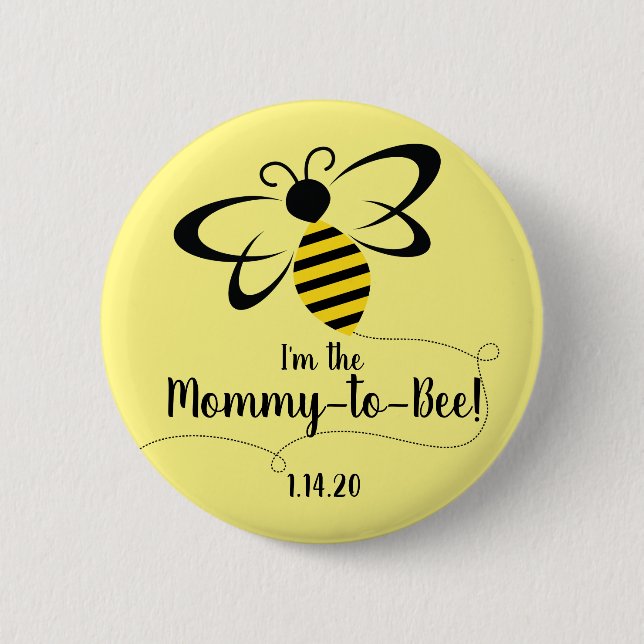 Baby Shower Button for New Mommy to Bee (Front)