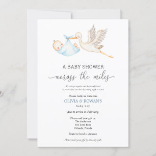 Baby Shower by Mail Blue Stork Invitation