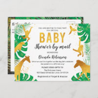 Baby Shower By Mail Boy Gold Jungle Animals Safari