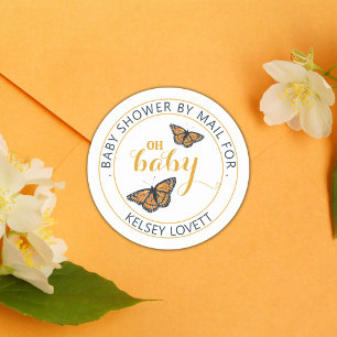 Baby Shower by Mail Butterfly Envelope Seal