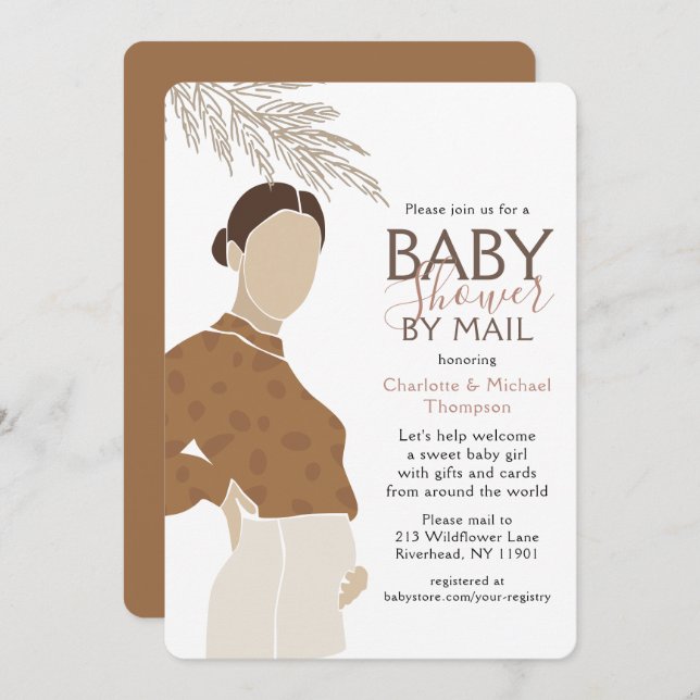 Baby Shower By Mail Couples Shower Simple Neutral Invitation (Front/Back)