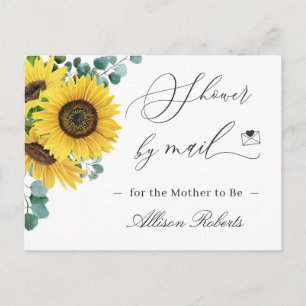 Baby Shower By Mail Elegant Sunflowers Eucalyptus Postcard