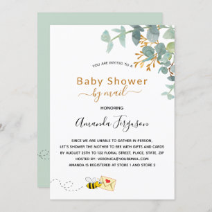 Baby Shower by mail eucalyptus greenery mum to bee Invitation