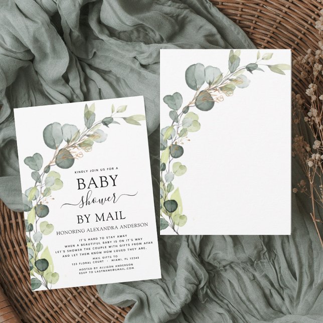 Baby Shower By Mail Greenery Eucalyptus Invitation (Creator Uploaded)